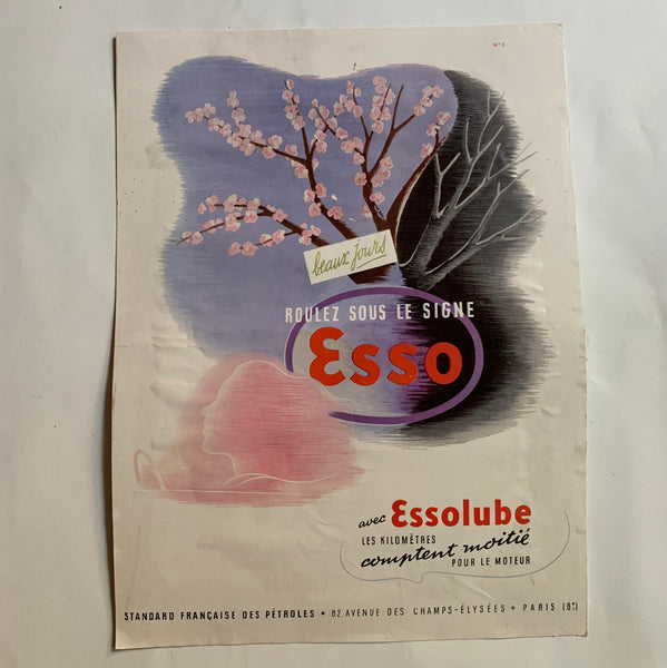 Vintage Reklame von Esso Öl