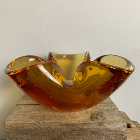 Murano Aschenbecher bernsteinfarben