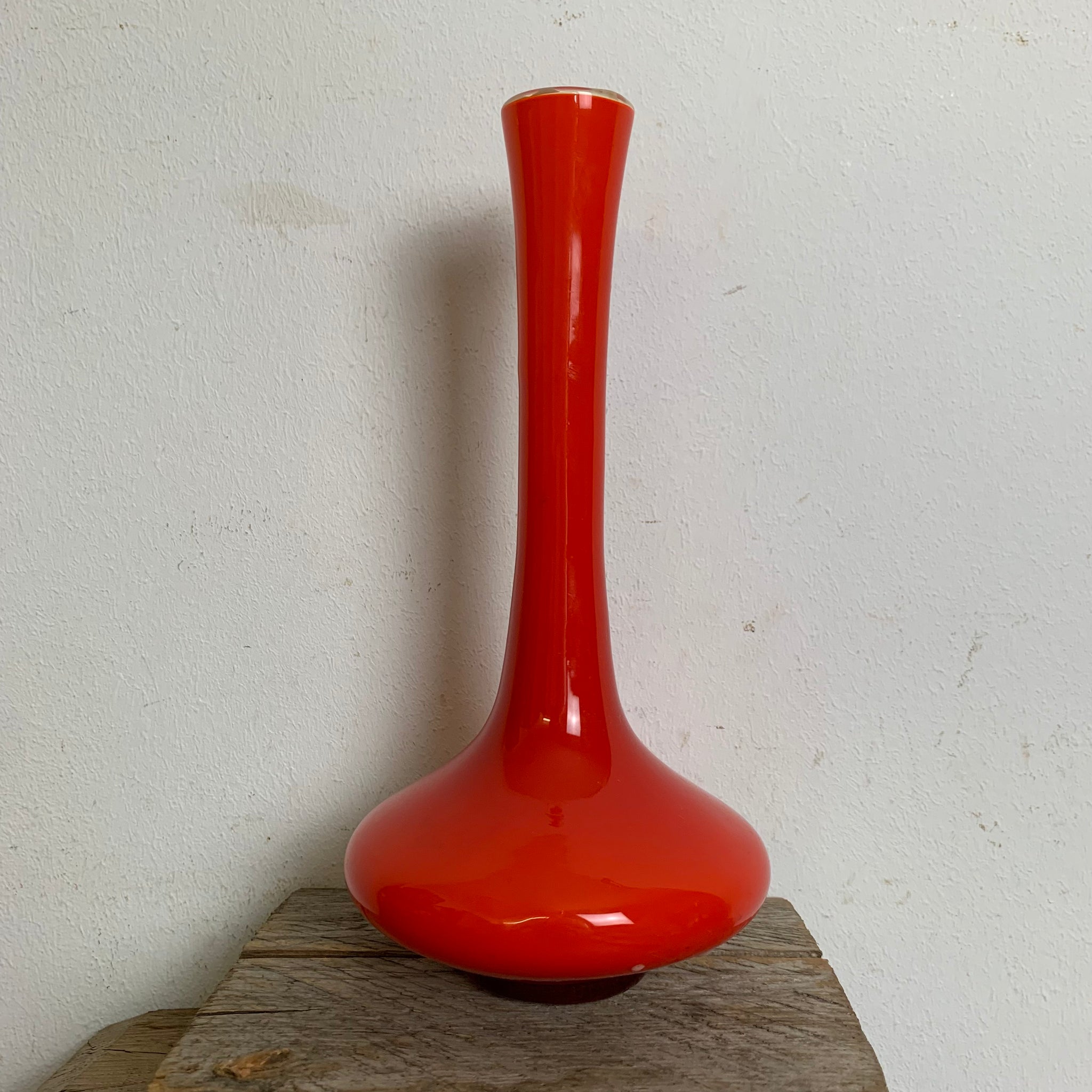 Vintage Opaline Florence Vase von Vetreria Barieri