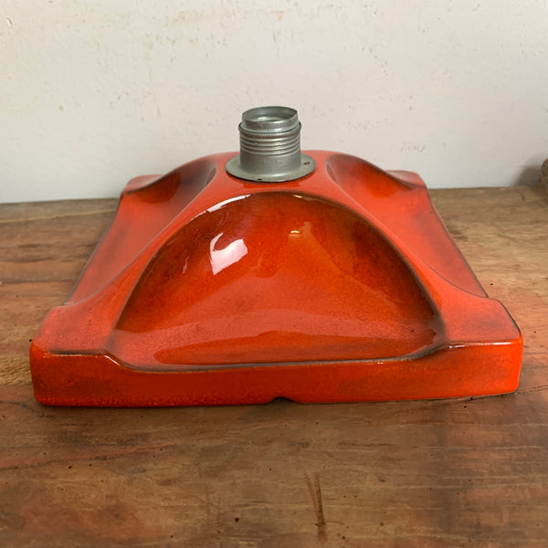 Vintage Keramik Wand Lampe orange