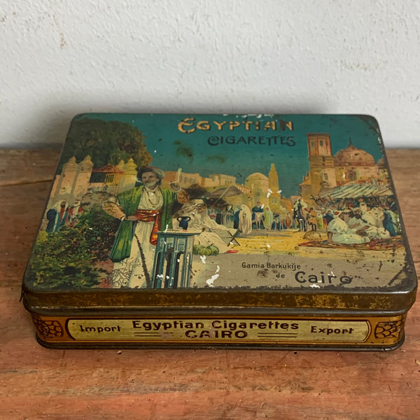 Vintage Zigaretten Blechdose Egyptian Cigarettes Gamia Barkukije Cairo