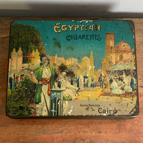 Vintage Zigaretten Blechdose Egyptian Cigarettes Gamia Barkukije Cairo