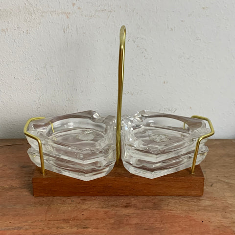 Mid Century Aschenbecher Set im Halter