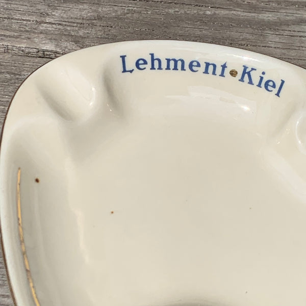 Vintage Aschenbecher Schwarzer Kater Lehment Kiel