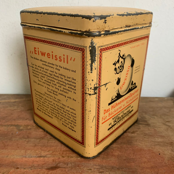 Vintage Blechdose Hühnereiweißpulver Eiweissil