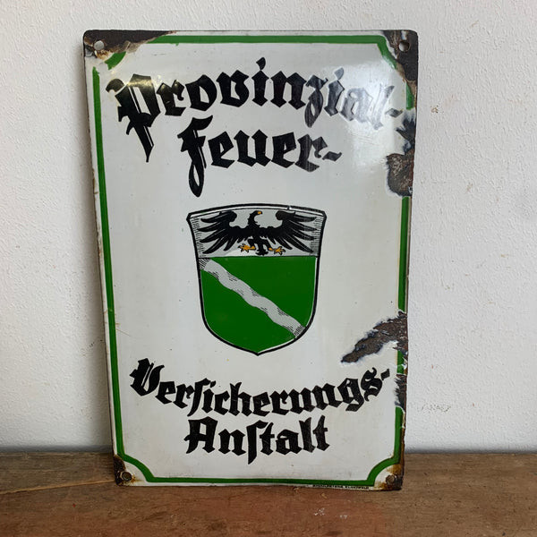 Emaille Schild Provinzial Feuer Versicherungs Anstalt