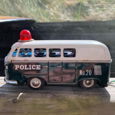 Vintage Blechspielzeug  VW T1 Polizei Bus