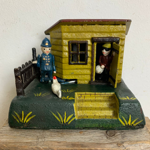 Antike mechanische Spardose aus Gusseisen Uncle Remus Bank 136