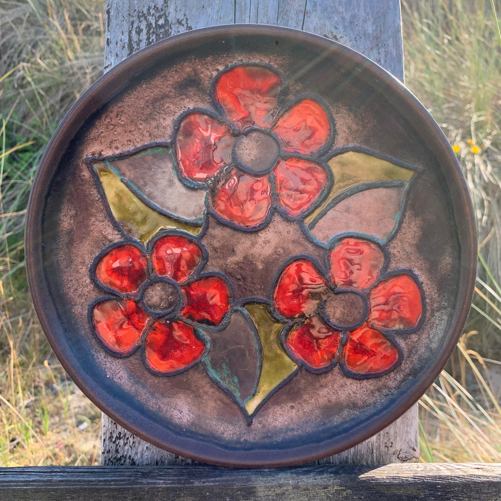 Vintage Keramik Wandteller von Ruscha Blumen – Trödelfuchs Vintage Shop