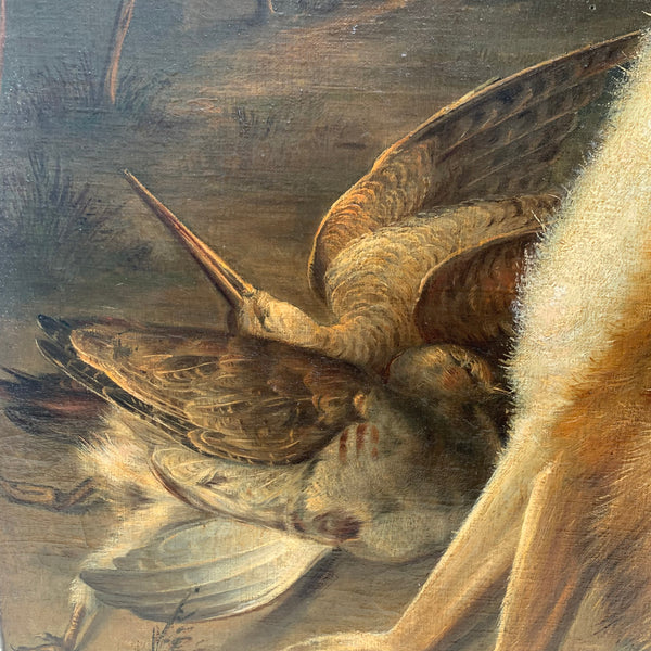 Ölgemälde Jagd Stillleben von Th. Peters 1898