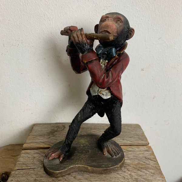 Vintage Figur musizierender Affe