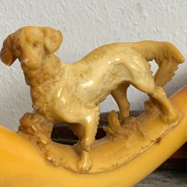 Antike Meerschaumpfeife mit Hund