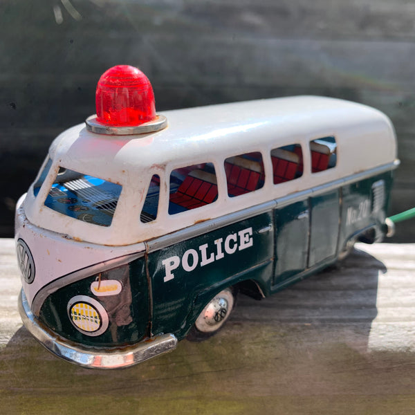 Vintage Blechspielzeug  VW T1 Polizei Bus