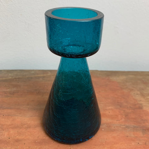 Vintage Kerzenständer aus blauem Glas von WMF