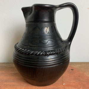 Black Pottery Krug von Istvan Fazekas aus Nadudvar in Ungarn