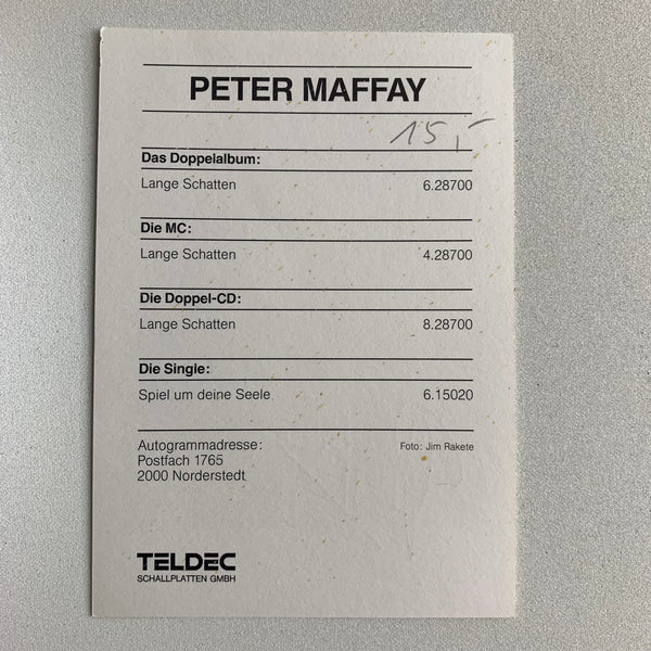 Autogramm Peter Maffay