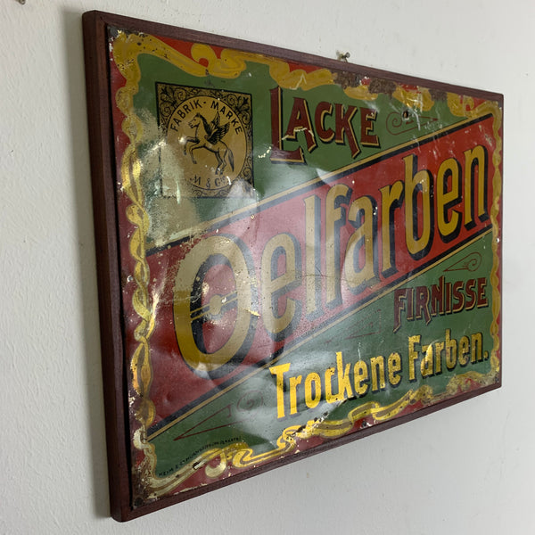 Vintage Blechschild Ölfarben