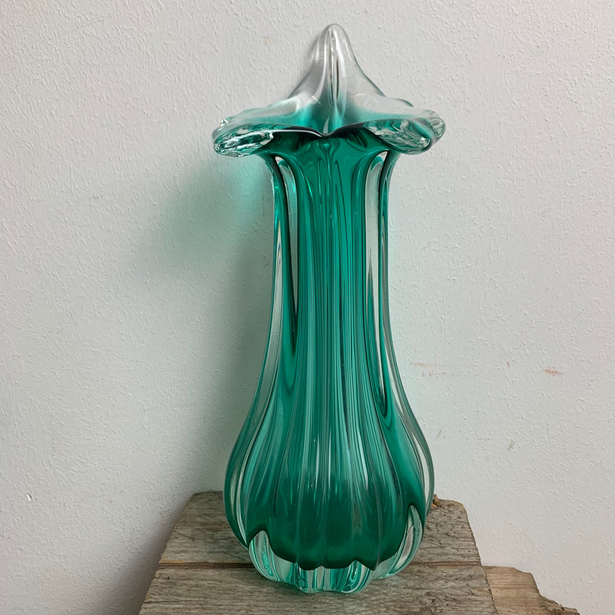 Vintage Grüne Murano Vase