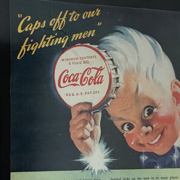 Papier Reklame von Coca Cola 1943