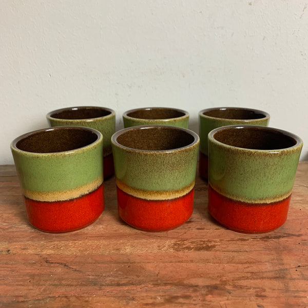 Vintage 6 Keramik Becher 824-8