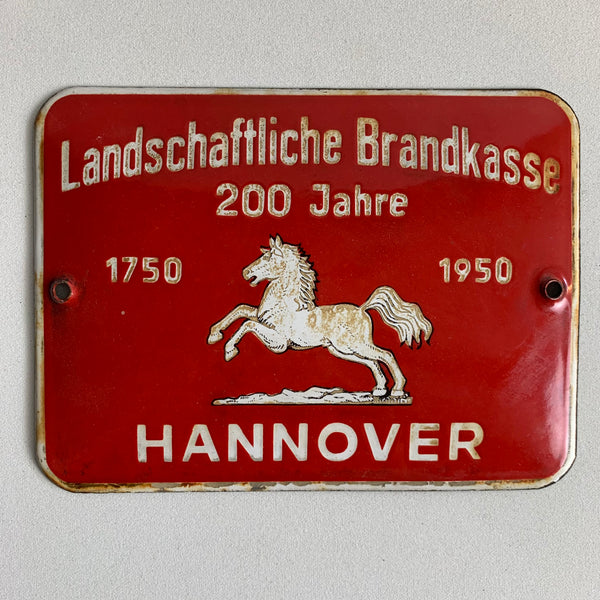 Emaille Schild Landwirtschaftliche Brandkasse Hannover