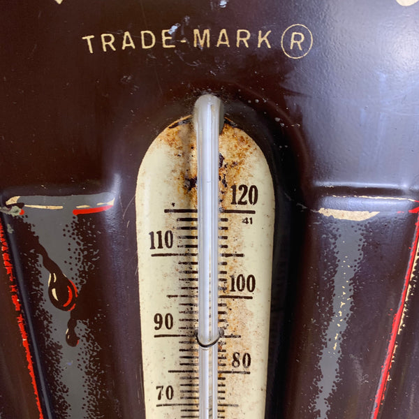 Vintage Blechschild mit Thermometer von Coca Cola