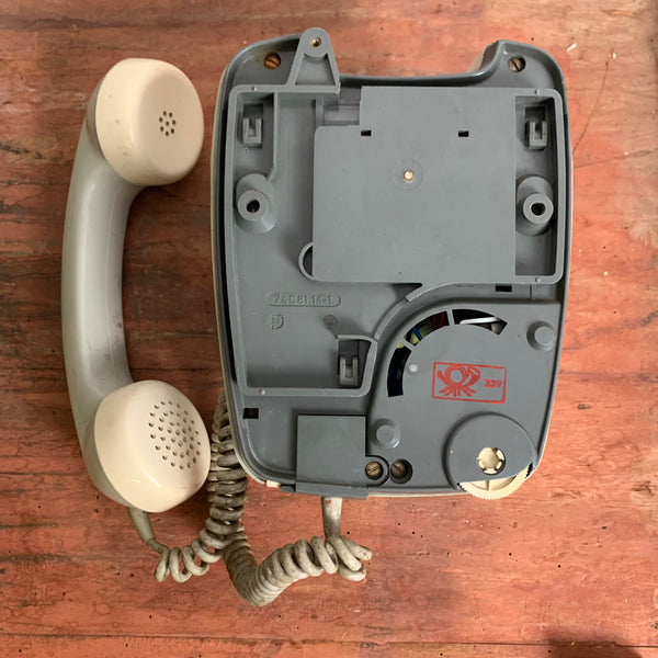 Vintage graues Wählscheiben Wand Telefon