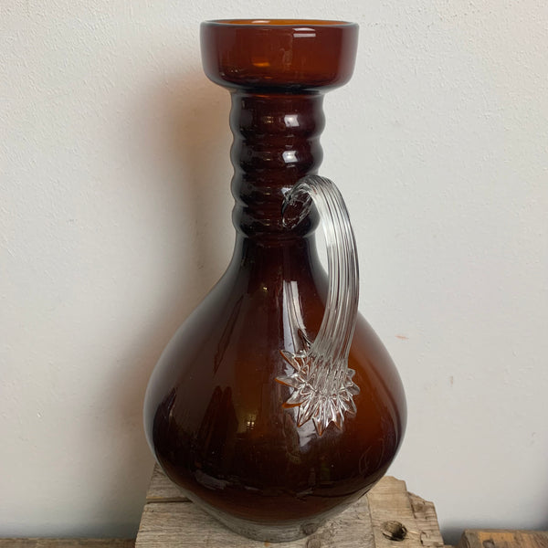 Murano Amphoren Vase aus braunem Glas