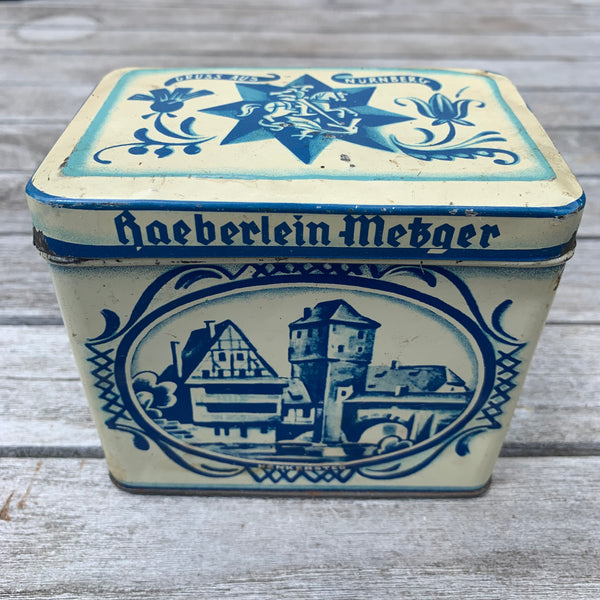 Vintage Blechdose Haeberlein Metzger