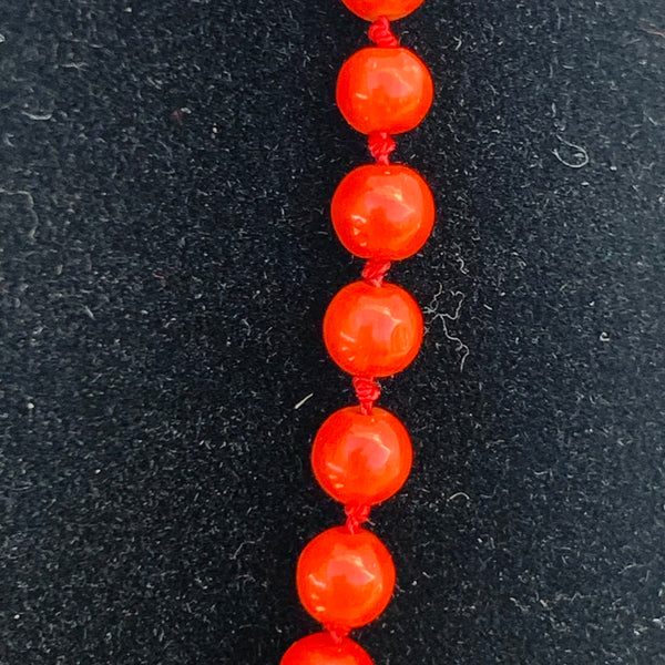 Vintage orangene Korallen Perlenkette