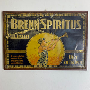 Vintage Blechschild Herold Brennspiritus