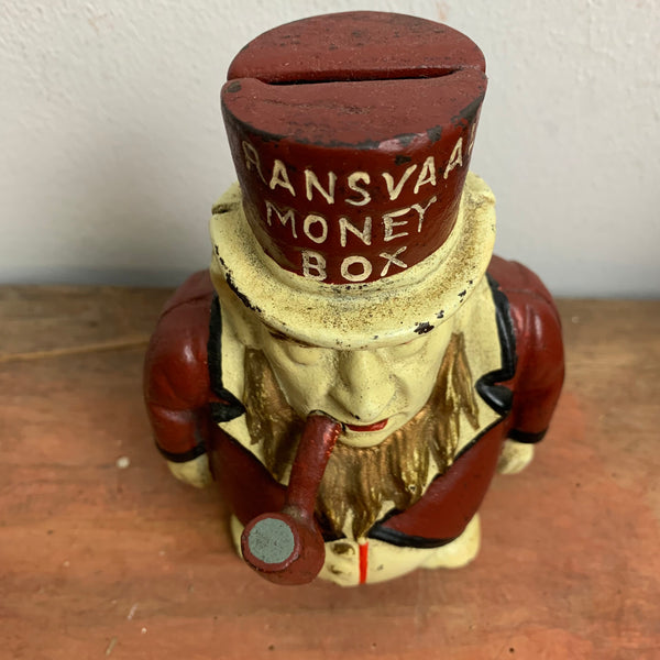 Antike mechanische Spardose Transvaal Money Box Spardose