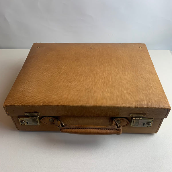 Antiker Leder Kosmetik Koffer mit Inhalt