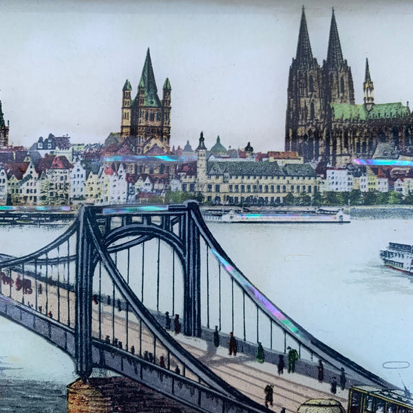 Altes Andenkenbild mit Perlmutt Einlagen Köln