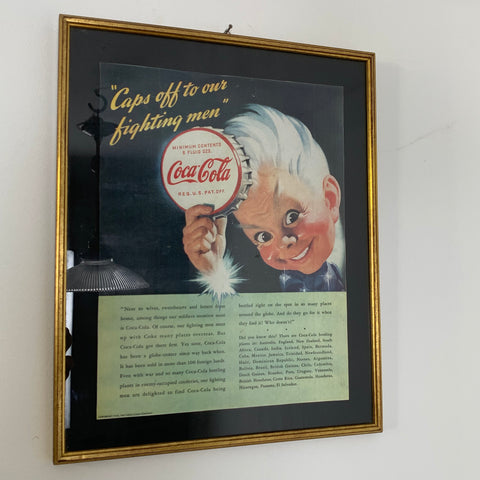 Papier Reklame von Coca Cola 1943