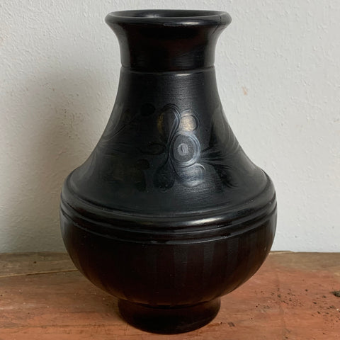 Black Pottery Vase von Istvan Fazekas aus Nadudvar in Ungarn