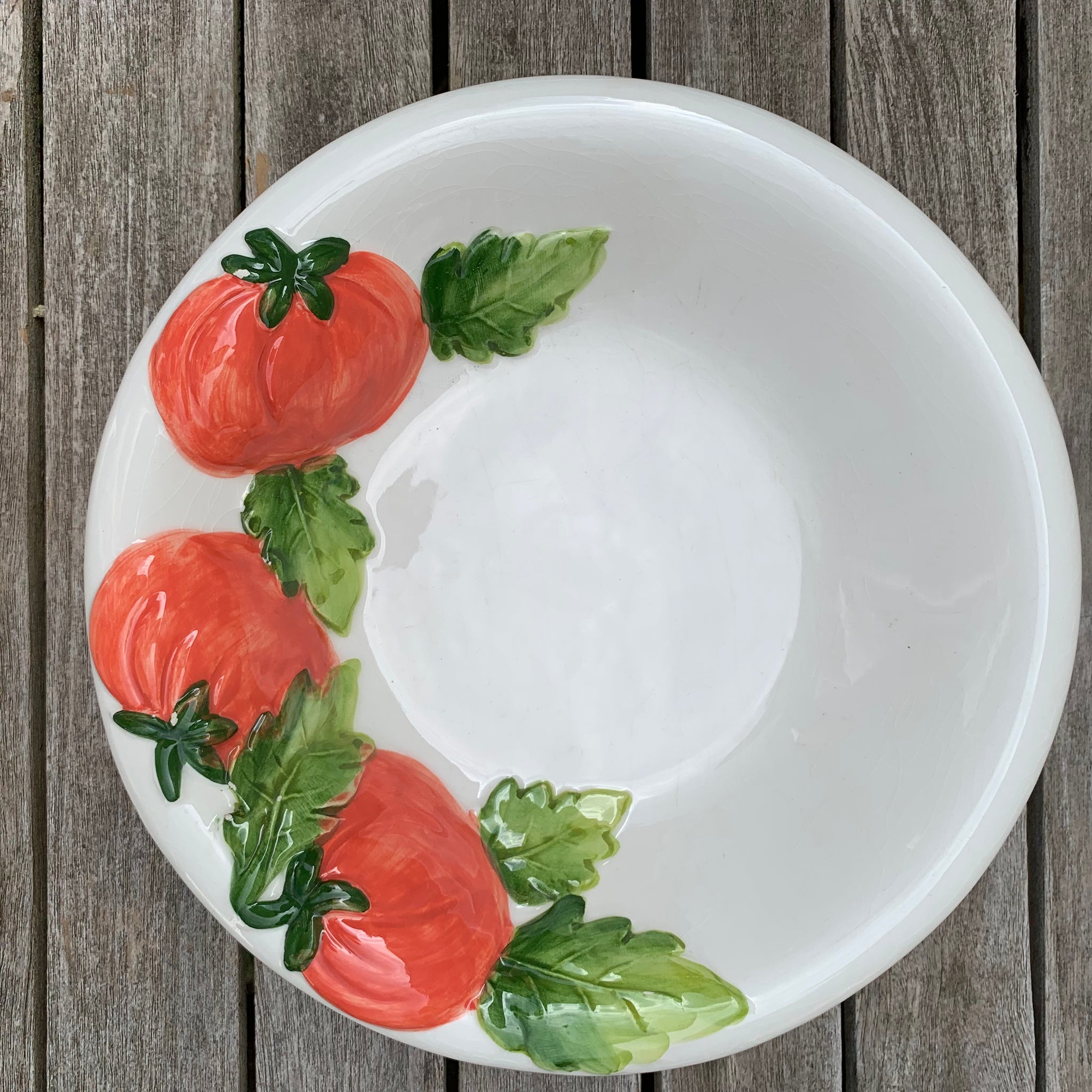 Bassano italienische Keramik mediterrane Tomatenschale – Trödelfuchs Vintage Shop