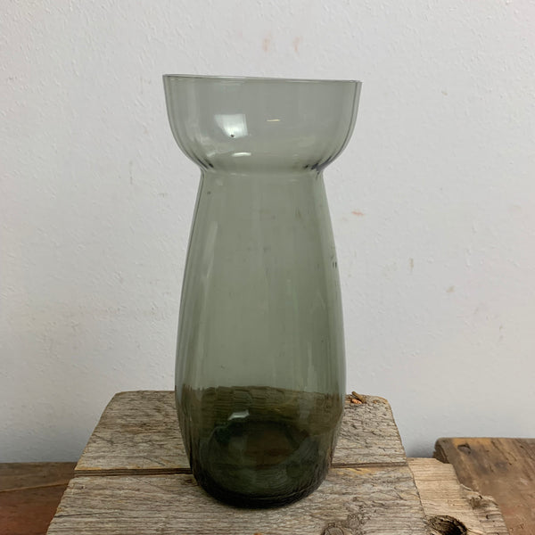 Vintage Hyazinthen Vase aus Rauchglas