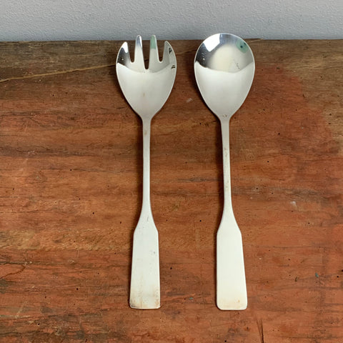 Vintage versilbertes Salatbesteck