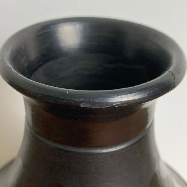 Black Pottery Vase von Istvan Fazekas aus Nadudvar in Ungarn