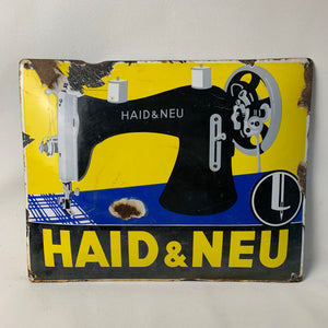 Emaille Schild Haid & Neu