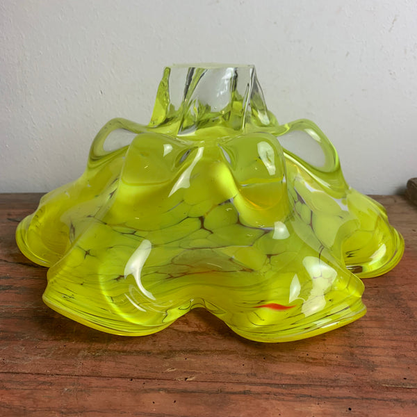 Vintage gelbe Murano Schale