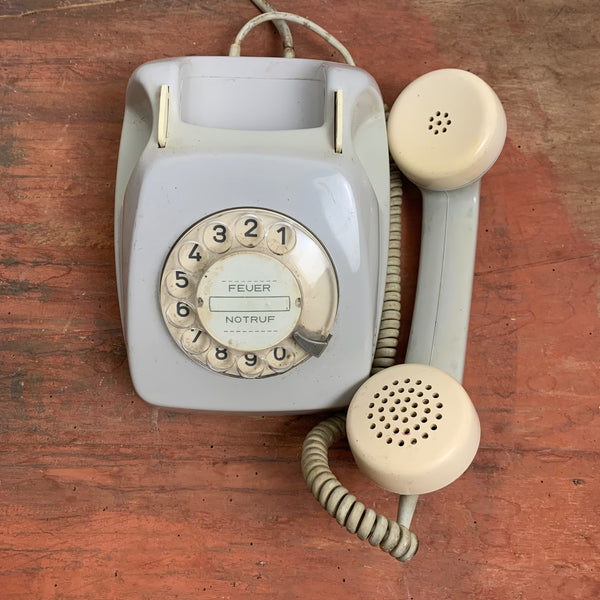 Vintage graues Wählscheiben Telefon