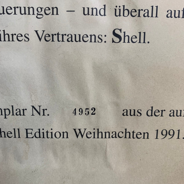 Vintage Blechschild limitierte Shell Edition Weihnachten 1991