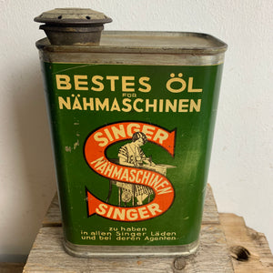 Vintage Blechdose Singer Nähmaschinen Öl