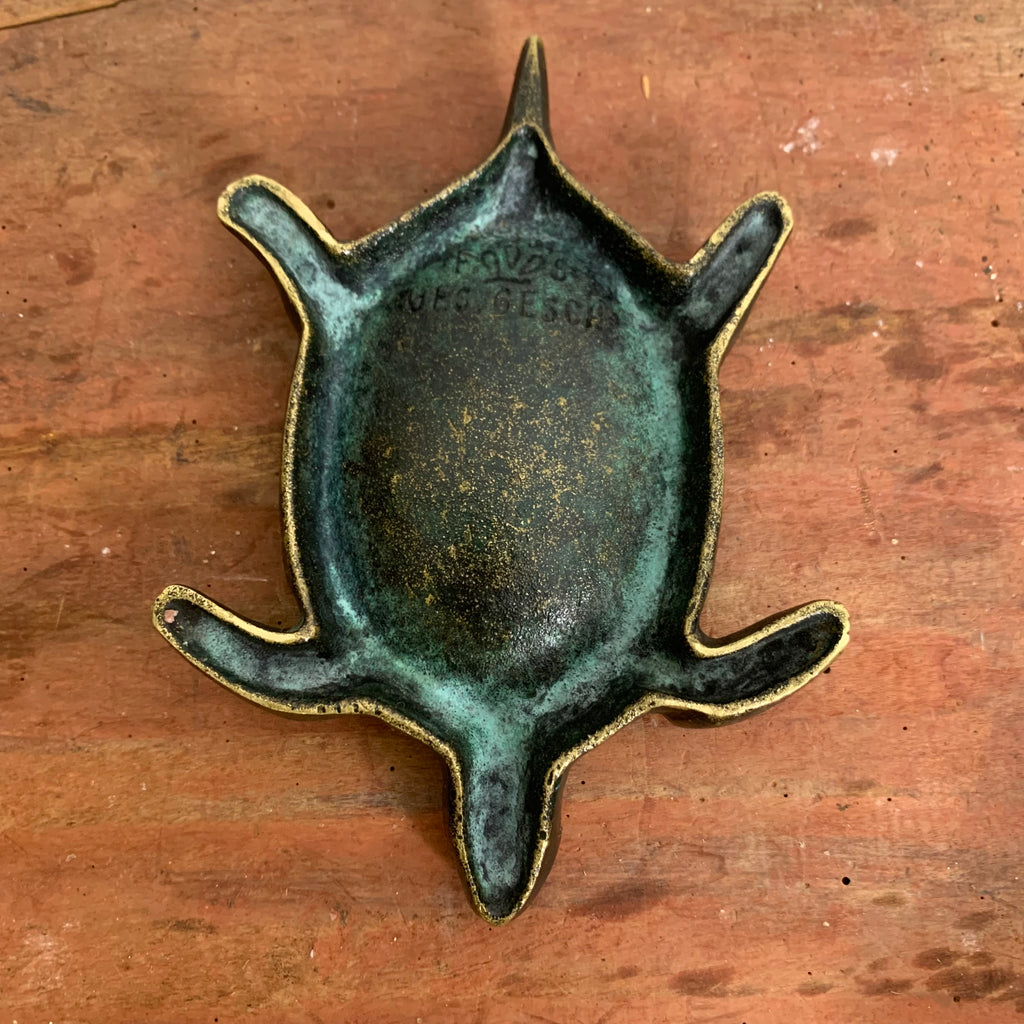 Art Deco Bronze Aschenbecher als Schildkröte – Trödelfuchs Vintage