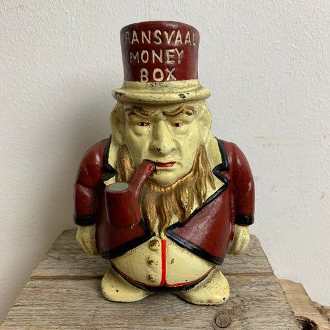 Antike mechanische Spardose Transvaal Money Box Spardose