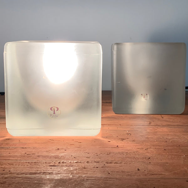 Paar vintage Ice Cube Lampen von Peill und Putzler