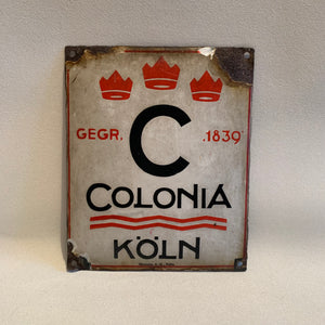 Colonia Köln Emaille Schild