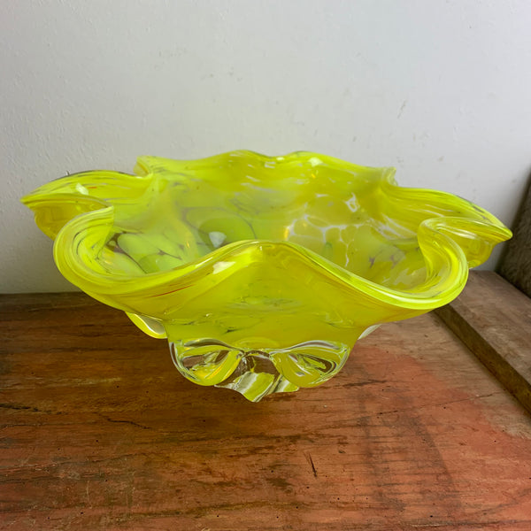 Vintage gelbe Murano Schale
